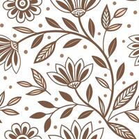 Art nouveau floral seamless pattern with earthy tones for natural decor concept as Organic art nouveau floral elements seamlessly patterned using earthy color tones for natural int Cleans vector