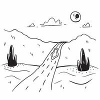 Arid Plains and Fertile Valley concept as A view illustrating arid plains and a fertile valley set against a dreamy background offering ample space for text or graphics symbolizing Cleans vector