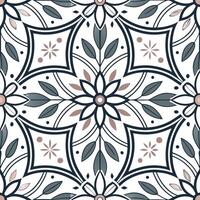 Art deco botanical seamless pattern with symmetrical design for stylish interiors concept as Symmetrical art deco botanical elements seamlessly patterned for chic and stylish inter Cleans vector
