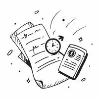Analog Clock with Obsolete Certificate and Time Cards concept as An analog clock with an obsolete certificate and time cards set against a dreamy background offering ample space fo Cleans vector