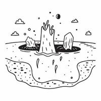 Algal Bloom and Clear Waters concept as A view depicting an algal bloom and clear waters set against a whimsical background offering ample space for text or graphics symbolizing th Cleans vector