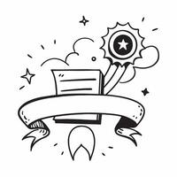 Achievement Ribbon with Badge and Trophy concept as An achievement ribbon with a badge and a trophy set against a dreamy background offering ample space for text or graphics symbol Cleans vector