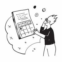 Accountant with Calculator and Goal Chart concept as An accountant using a calculator and reviewing a goal chart set against a dreamy background offering ample space for text or gr Cleans vector