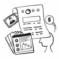 Accountant with fraud detection report concept as An accountants profile blended with a fraud detection report symbolizing the consequences of financial misconduct Ideal for busin Cleans vector