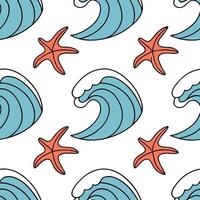 Abstract summer waves seamless pattern with artistic wave shapes and vibrant hues for creative beach designs concept as Artistic summer wave pattern with abstract shapes and vibran Cleans vector