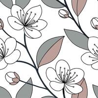 Abstract spring flower seamless pattern with modern geometric shapes for contemporary spaces concept as Abstract flowers with geometric shapes in a seamless tile pattern for modern Cleans vector