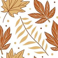 Abstract autumn leaves seamless pattern with geometric leaf shapes and earthy tones for modern fall designs concept as Modern autumn leaves pattern with geometric shapes and earthy Cleans vector
