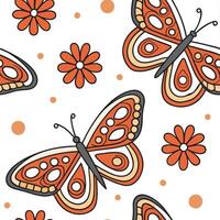 70s inspired seamless pattern with psychedelic shapes and vibrant color schemes for creative projects concept as Psychedelic 70s pattern featuring vibrant shapes and color schemes Cleans vector