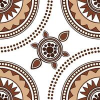 Aboriginal dot art and traditional patterns seamless tile pattern with earthy tones and cultural motifs for authentic decor concept as Earthy toned Aboriginal dot art and tradition Cleans vector