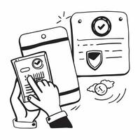 2D as Two factor authentication icon with a shield and smartphone concept as illustration of a two factor authentication icon with a shield and smartphone emphasizing Cleans vector