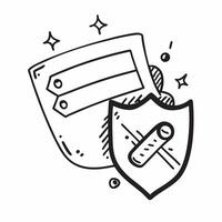 2D as Security breach icon with a broken shield concept as illustration of a security breach icon with a broken shield representing a systems vulnerability to cyber a Cleans vector