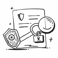 2D as Security token icon with a key and shield concept as illustration of a security token icon with a key and shield emphasizing the role of security tokens in prov Cleans vector