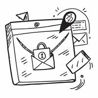 2D as Secure email icon with an envelope and padlock concept as illustration of a secure email icon with an envelope and padlock highlighting the importance of protec Cleans vector