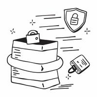 2D as Secure database icon with a database symbol and lock concept as illustration of a secure database icon with a database symbol and lock emphasizing the importanc Cleans vector