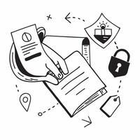 2D as Shield and lock icon representing data protection concept as illustration of a shield and lock icon symbolizing data protection emphasizing the importance of se Cleans vector