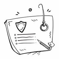 2D as Phishing protection icon with a hook and shield concept as illustration of a phishing protection icon with a hook and shield emphasizing the need to guard again Cleans vector