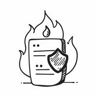 2D as Firewall icon with a flame concept as illustration of a firewall icon with a flame symbolizing the protection against unauthorized access and cyber threats in Cleans vector