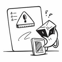 2D as Hacking alert icon with exclamation mark concept as illustration of a hacking alert icon with an exclamation mark symbolizing a warning for potential cyber thre Cleans vector