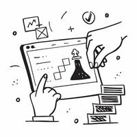 2D as Cyber security strategy icon with a chessboard and pieces concept as illustration of a cyber security strategy icon with a chessboard and pieces highlighting st Cleans vector