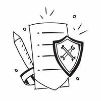 2D as Cyber defense icon with a shield and crossed swords concept as illustration of a cyber defense icon with a shield and crossed swords symbolizing the proactive m Cleans vector