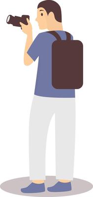 Photographer Profession Character in Flat Cartoon Design