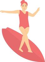 Surfing Person Character Design. vector