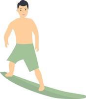 Surfing Person Character in Flat Design vector