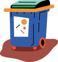 A flat style icon of garbage bin vector