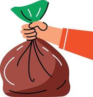 Disposing trash icon in flat style vector