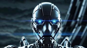 Futuristic Robot Close-Up Scene with High-Tech Visuals and Details video