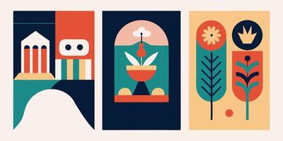 Three different banners with different designs vector