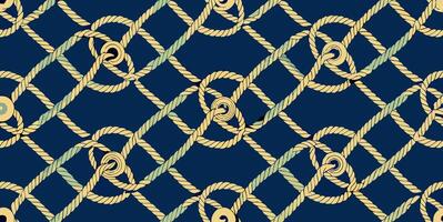 A blue and gold rope pattern on a dark background vector