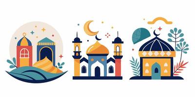 Islamic architecture illustration vector