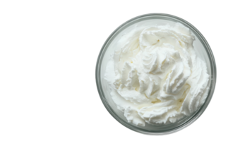 A Bowl of Fluffy Whipped Cream Perfect for Toppings on Desserts, Cakes, and Pastries, Ideal for Food Photography and Culinary Presentation. png
