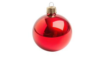 A Bright Red Christmas Ornament on a White Background Perfect for Holiday Decoration Themes and Festive Designs. png