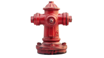 A Bright Red Fire Hydrant Miniature on a White Background Perfect for Urban Safety Awareness Design Projects and Educational Materials. png