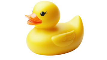 Bright Yellow Rubber Duck for Fun and Playful Designs with White Background, Ideal for Children's Activities and Toy Themes. png
