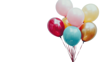 A Vibrant Bundle of Colorful Balloons Tied with String Perfect for Celebratory Occasions like Birthdays, Festivals, and Parties. png