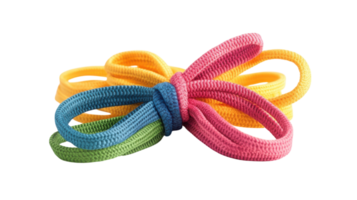 Vibrant and Playful Bundle of Colorful Shoelaces Tied Together Perfect for Fashion, Crafts, or DIY Projects to Add a Splash of Color. png
