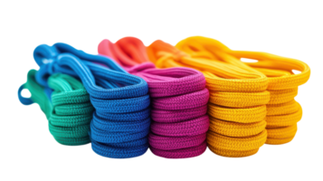 Vibrant Bundle of Colorful Shoelaces Perfect for Customizing Footwear and Craft Projects. png