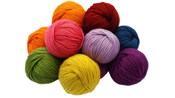 Vibrant Collection of Multicolored Yarn Balls Ideal for Crafting Projects and Textiles in Various Creative Applications. png
