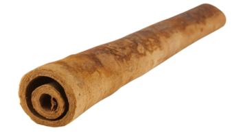 A Natural Cinnamon Stick Perfect for Culinary and Decorative Uses Featuring a Slightly Curled Edge for Visual Appeal. png