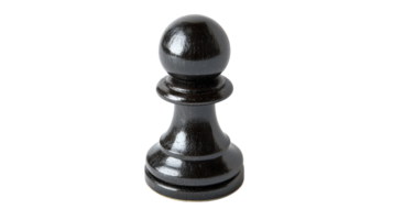 A Classic Black Chess Pawn Standing Upright Ready for Strategic Play and Game Setup. png