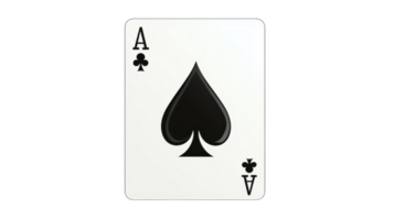 Classic Ace of Spades Playing Card Isolated on a White Background Suitable for Game Promotions, Ads or Design Projects. png