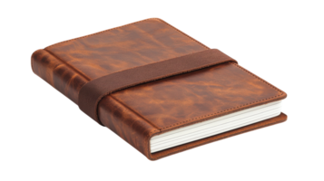A Classic Leather Bound Notebook Ideal for Writers and Students, Perfect for Journaling, Note Taking, and Creative Expression in Various Settings. png