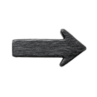 A simple black arrow pointing right on a clean background for directional emphasis. png