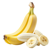 Fresh and ripe bananas, perfect for snacking or adding to smoothies, healthy and nutritious. png