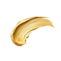 A smooth golden paint stroke on a transparent background, perfect for creative design projects and aesthetic applications. png
