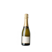 A stylish bottle of champagne with a golden top, isolated on a white background ready for celebration. png