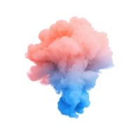 Colorful smoke explosion in pink and blue, creating a dynamic visual effect against a white background. png